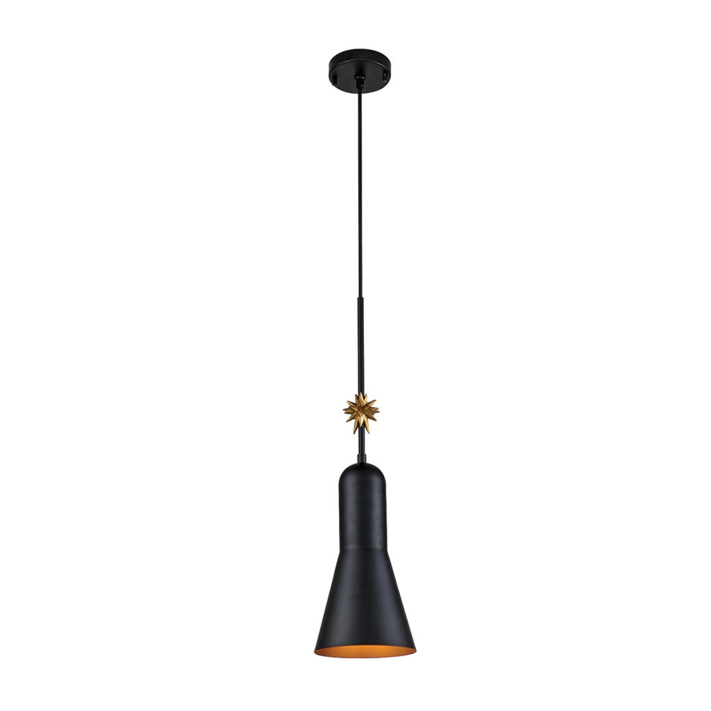 Lampada a sospensione Art Déco nera Ø18 E27 Elstead