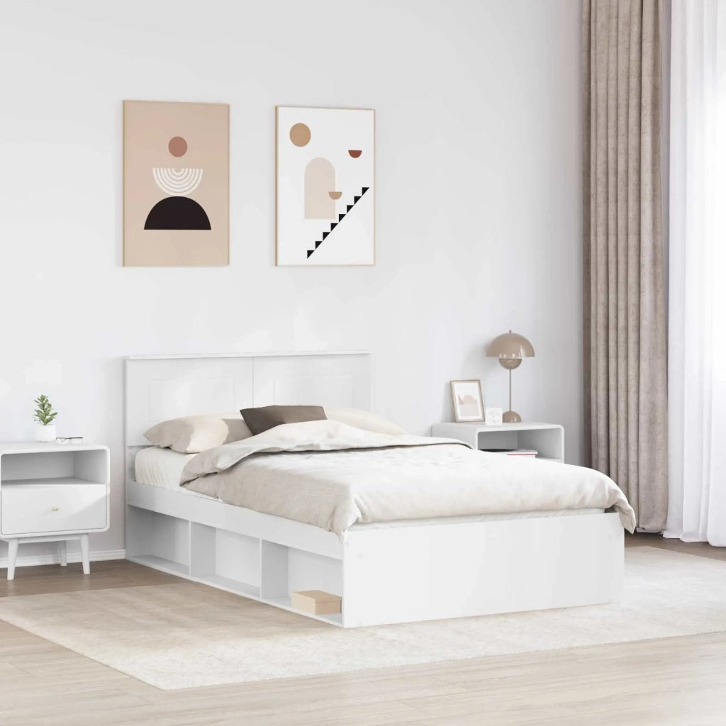Struttura del letto Bianco 120 x 200 cm Legno multistrato