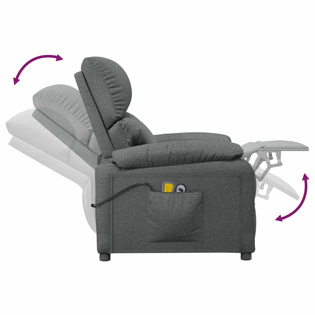 Divano Sedia-Poltrona Massaggiante Elettrica Grigio Scuro in Tessuto 539550