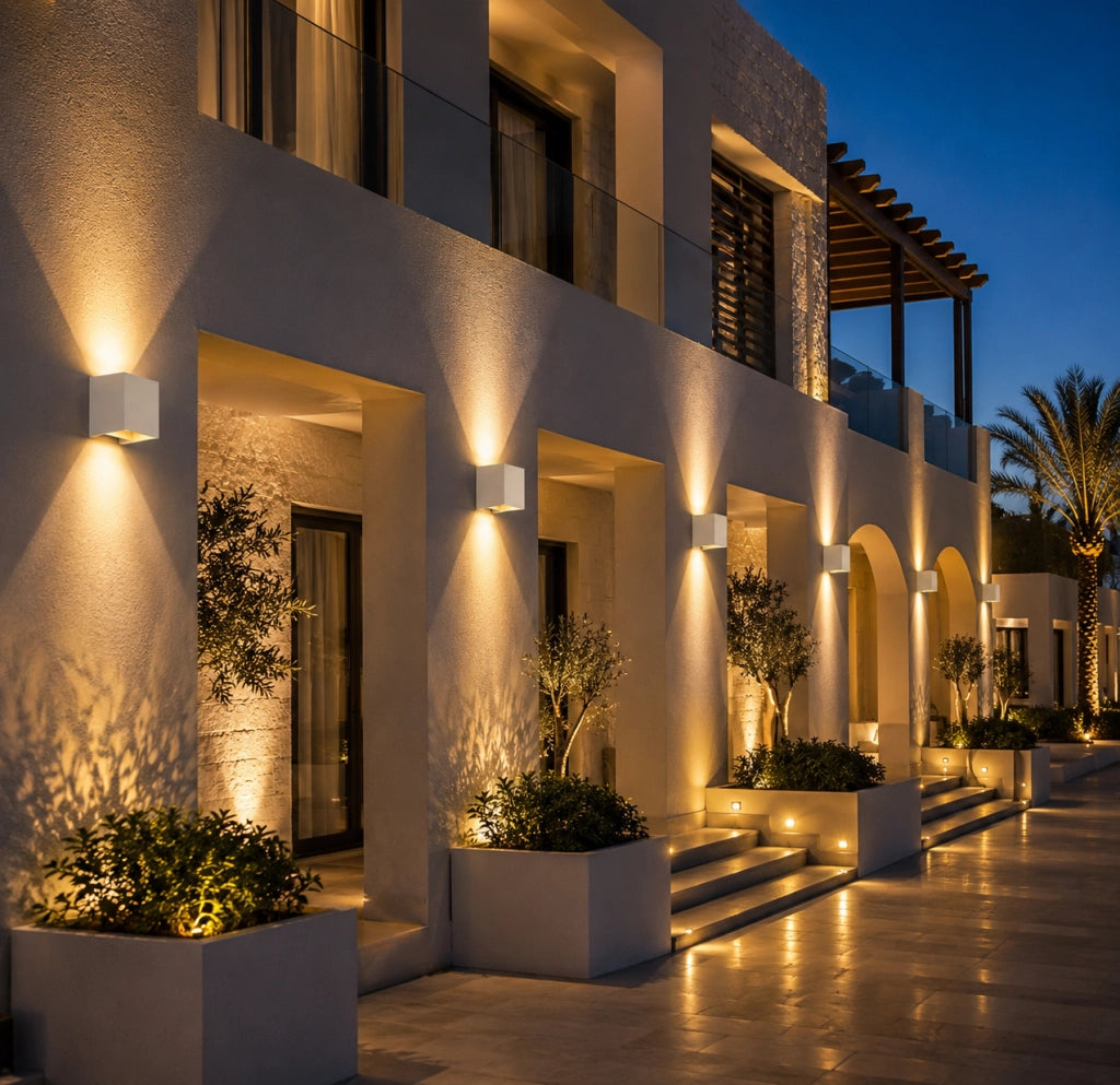 Applique LED da Esterno Bianca attacco G9 IP65 Cubo Alluminio Fascio Regolabile Up Down Lampada Parete Moderna 10x10x10 cm Lampadina non inclusa Max 12W
