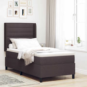 Letto a Sorgente LED Marrone Scuro 100 x 200 cm Tessuto