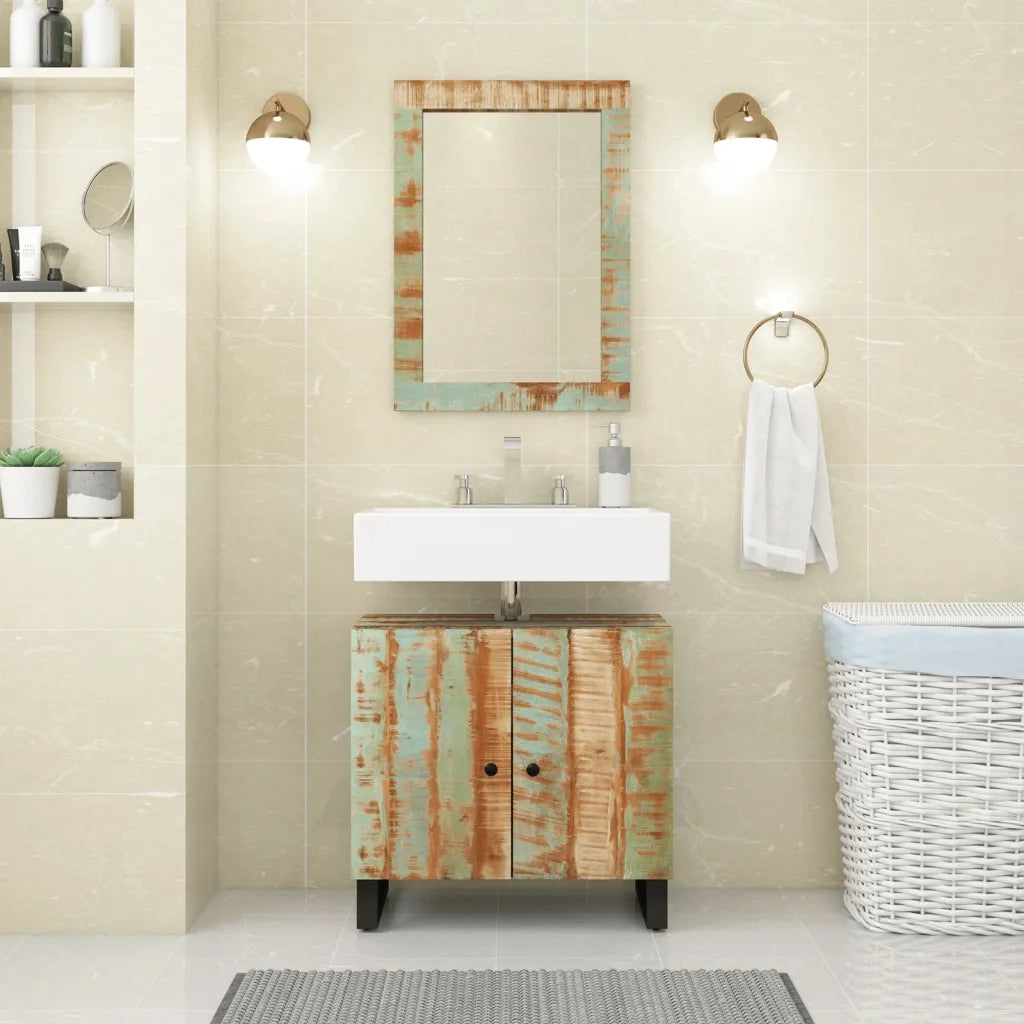 Set Mobili da Bagno 2 pz in Legno Massello di Recupero 3200635