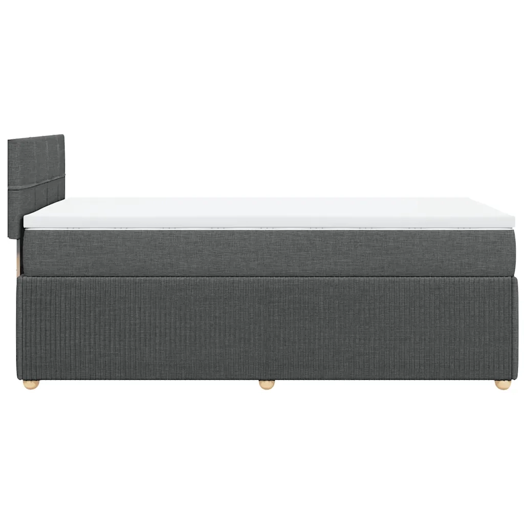 Giroletto a Molle con Materasso Grigio Scuro 90x190 cm Tessuto