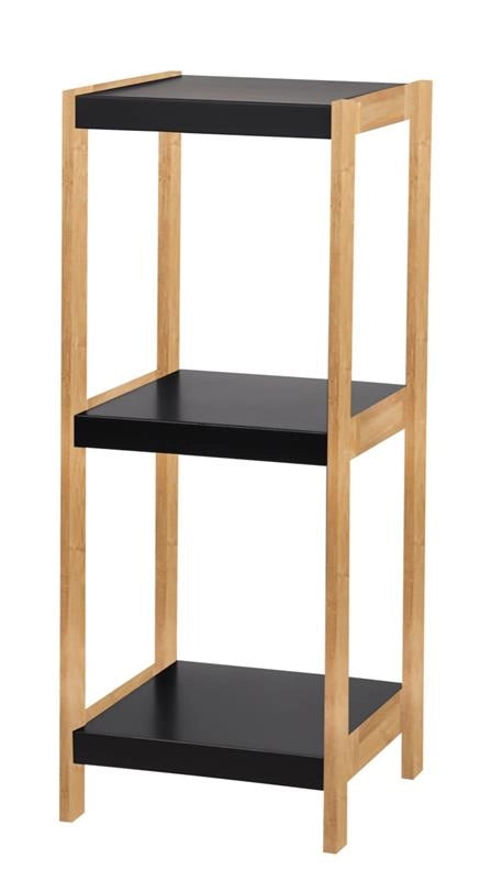 MA MAISON SCAFFALE IN BAMBOO BLACK CON 3 PIANI E RIPIANI LUCIDI