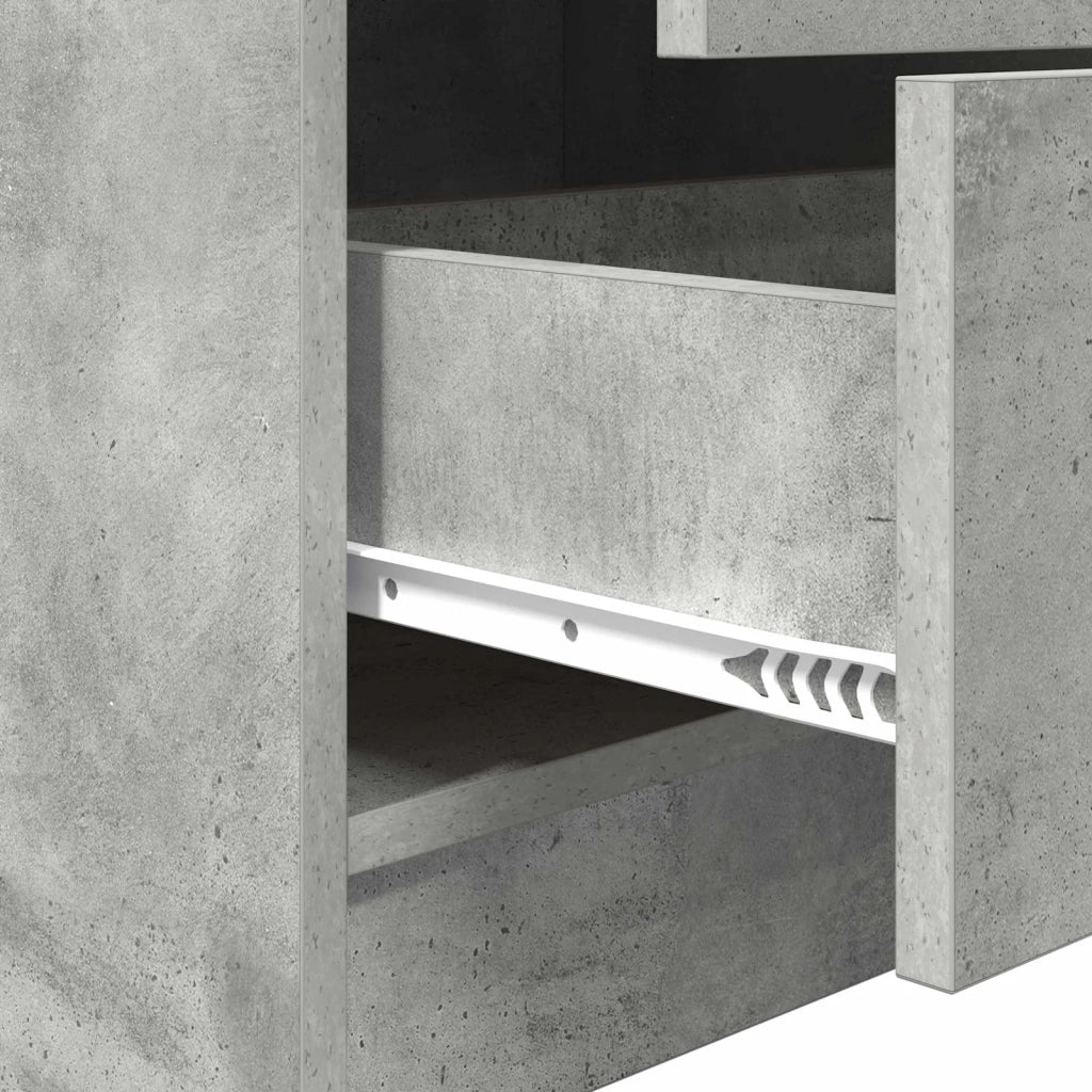 Credenza | Madia | Buffet da pranzo | Armadio da pranzo con cassetto Grigio cemento 45,5 x 34 x 127 cm