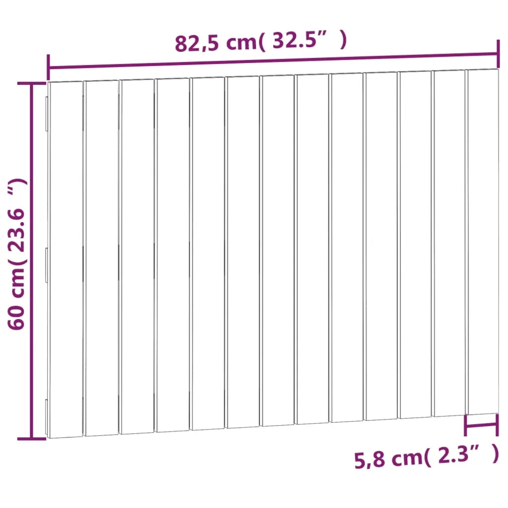 Testiera da Parete-Testiera a Muro-Testata Decorativa Ambra 82,5x3x60 cm in Legno Massello di Pino
