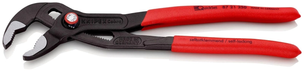Knipex 8721250 Cobra QuickSet Pinza per Pompa dell'Acqua Regolabile 250 mm apertura 46 mm 25 posizioni acciaio cromo vanadio