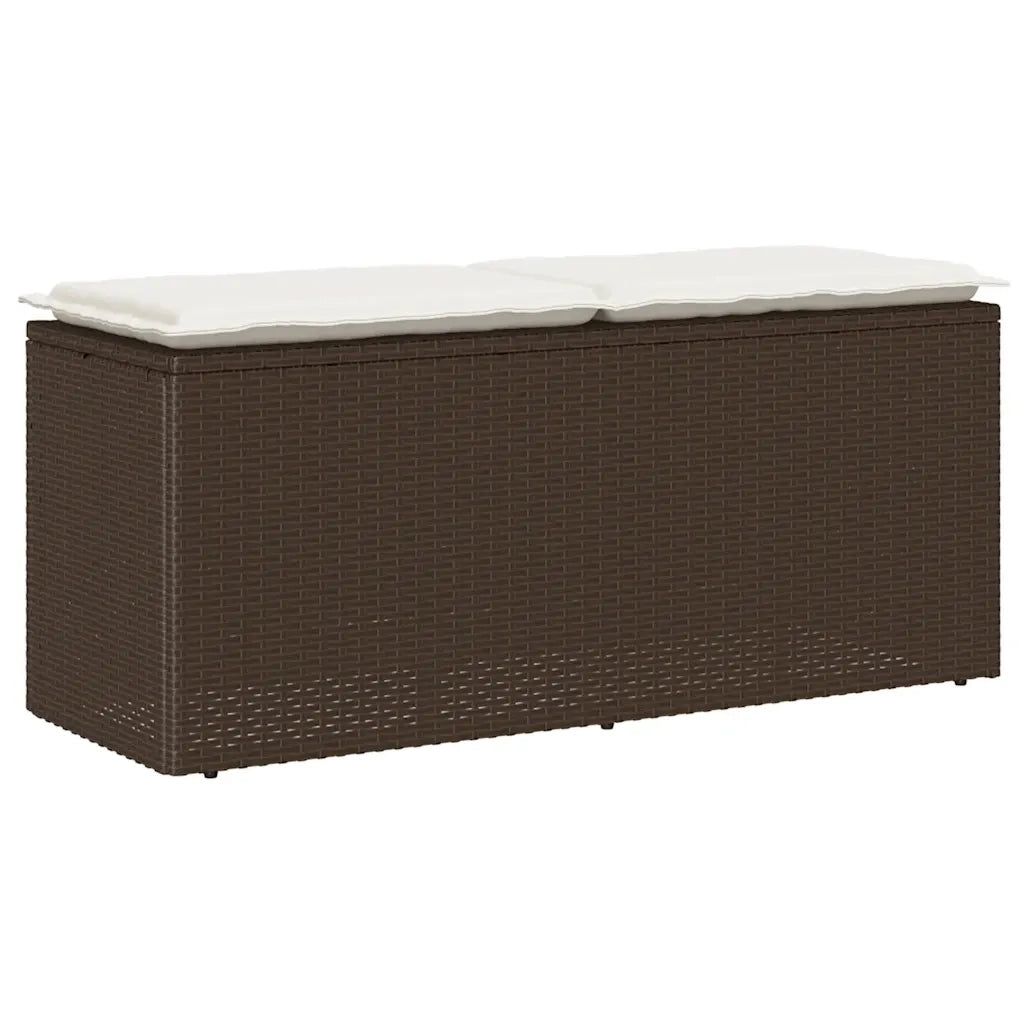 Panca da Giardino con Cuscino Marrone 110x40x44cm in Polyrattan 4104146