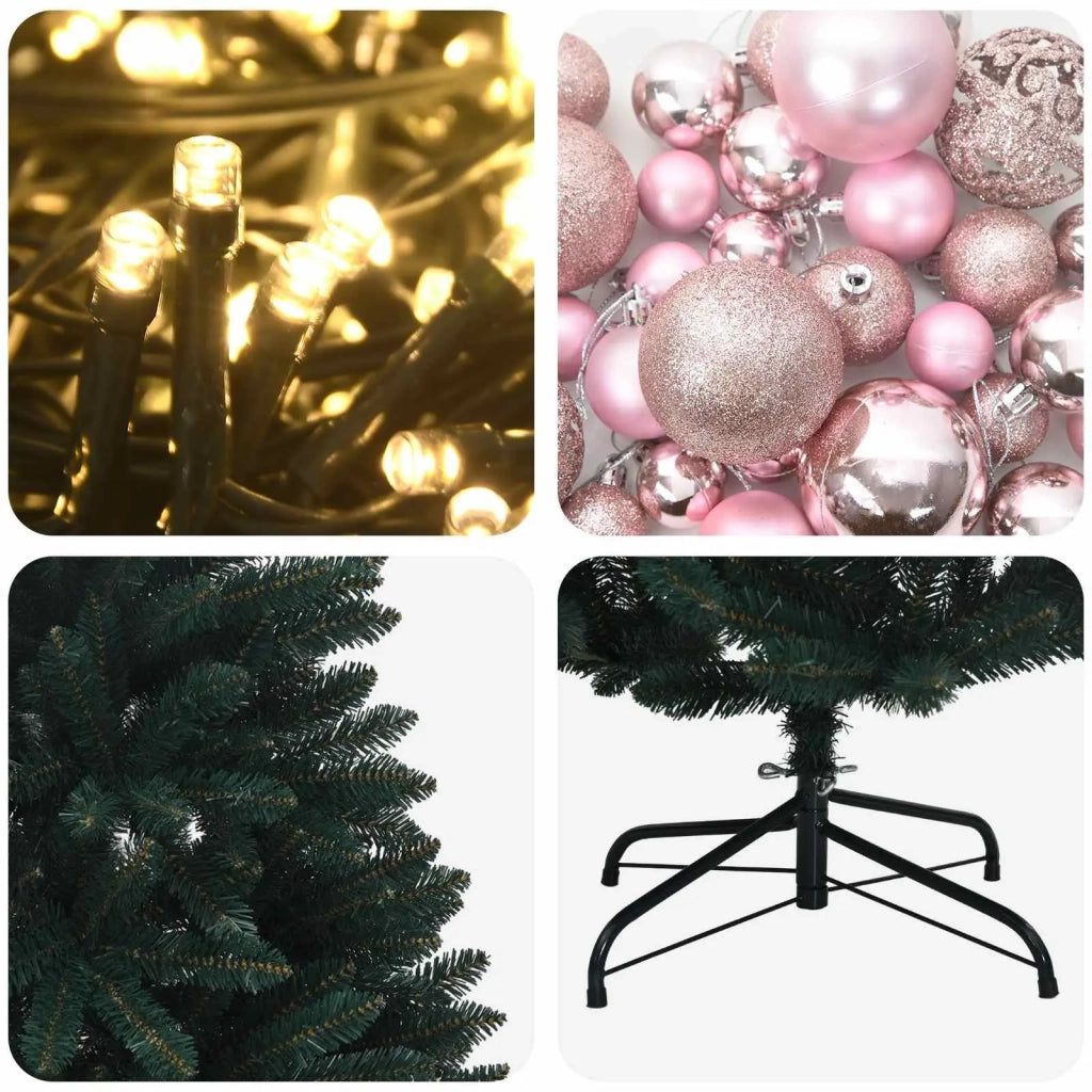 Albero di Natale artificiale verde scuro con palline 300 cm 3467366