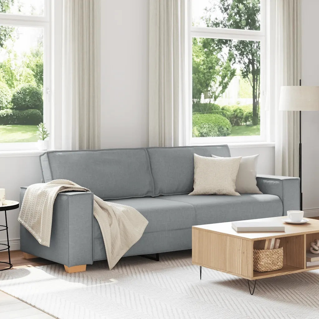 Divano a 3 Posti-Sofa 3 Posti Grigio Chiaro 180 cm Tessuto
