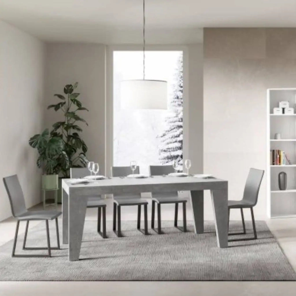 Tavolo allungabile 160/420x90 cm Naxy Premium colore cemento