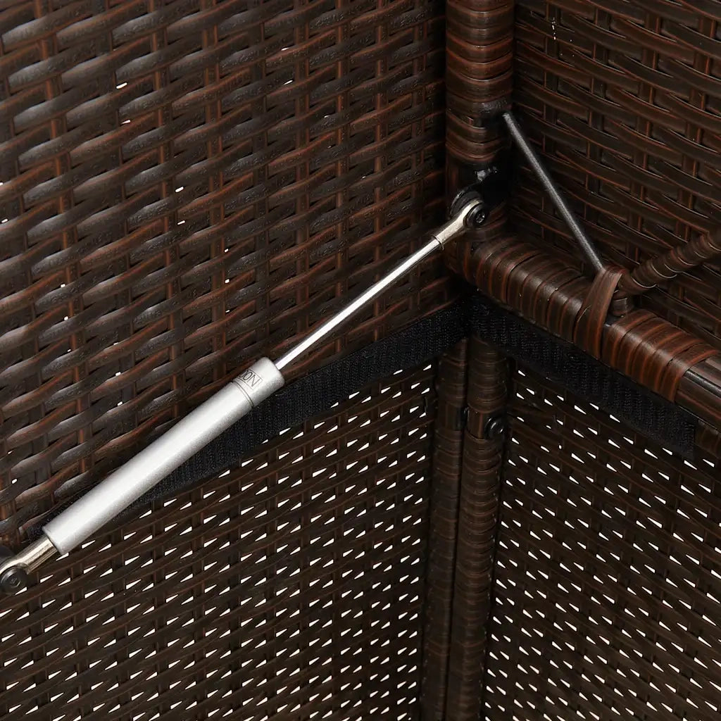 Panca da Giardino con Cuscini Marrone in Polyrattan 365762