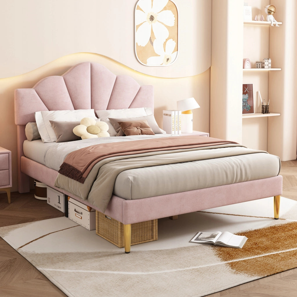 Letto imbottito 140x190 - Xylo - Rosa