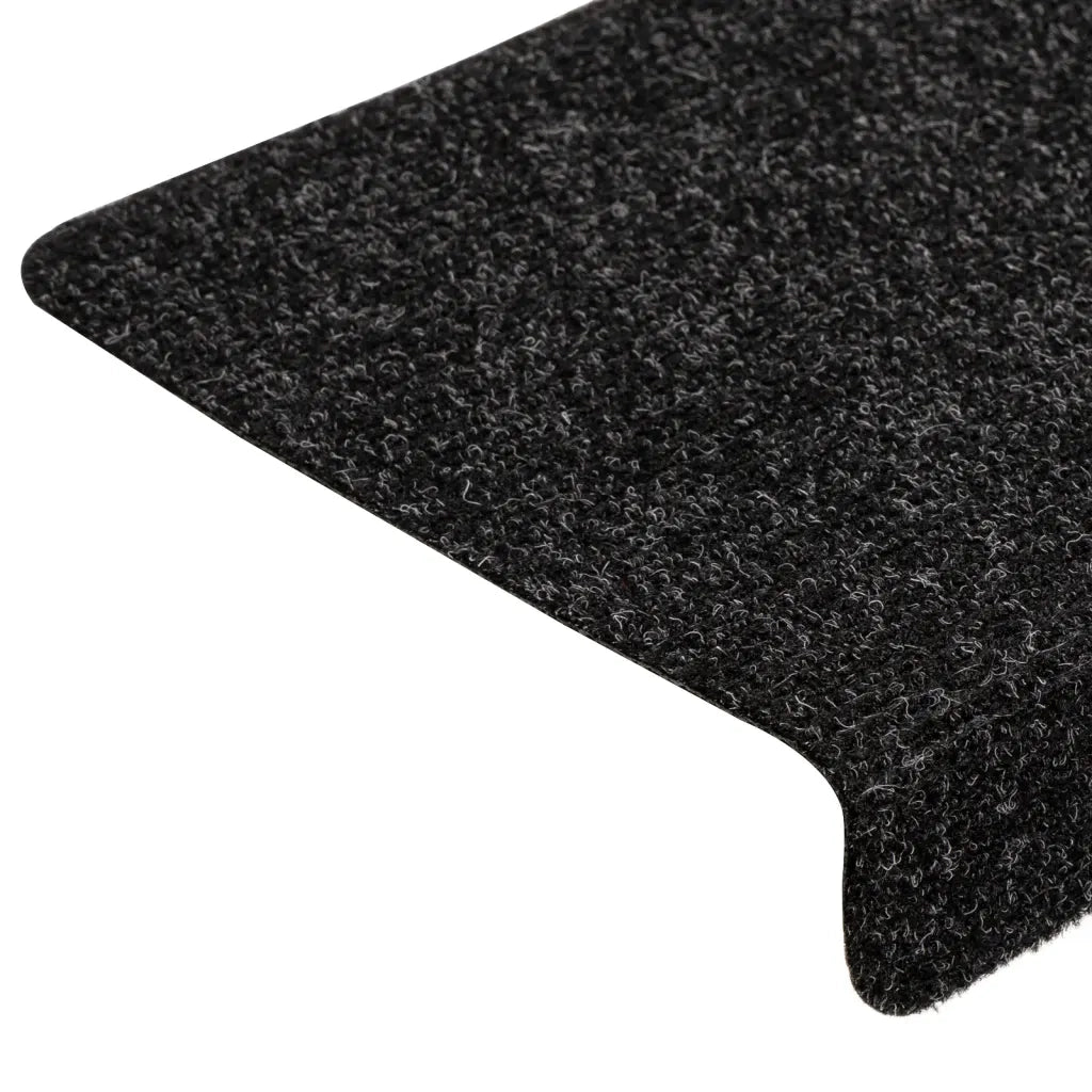 Tappetini per scale autoadesivi 15 pz | Gradini per Scale 65x21x4 cm neri bordo rettangolare