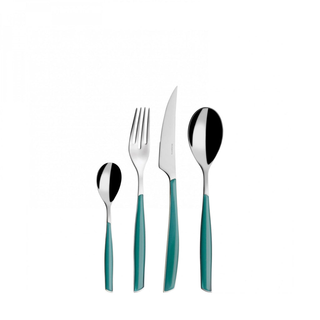 GLAMOUR, Posate Set 24 Pz, Scatola Gallery, Casa Bugatti Colore: Verde Celadon