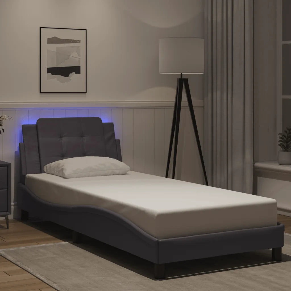 Giroletto con LED senza Materasso Zadar Grigio 90x200 cm