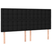 Testiera | Testata Nera 200x5x118/128 cm Tessuto