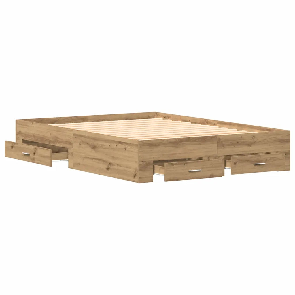 Struttura del letto Rovere artigianale 135 x 190 cm 3333976