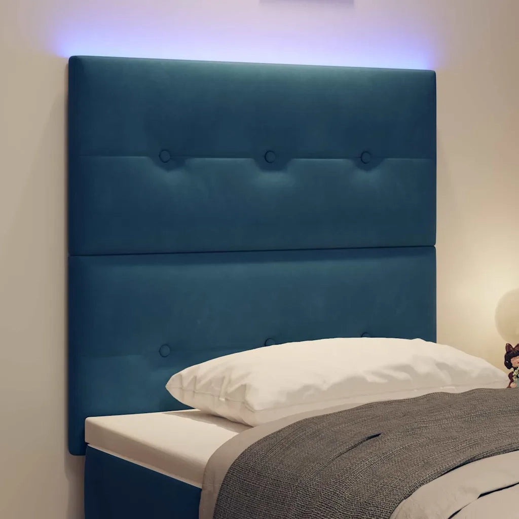 Testiera | Testata LED con strisce LED Blu 90 cm Velluto