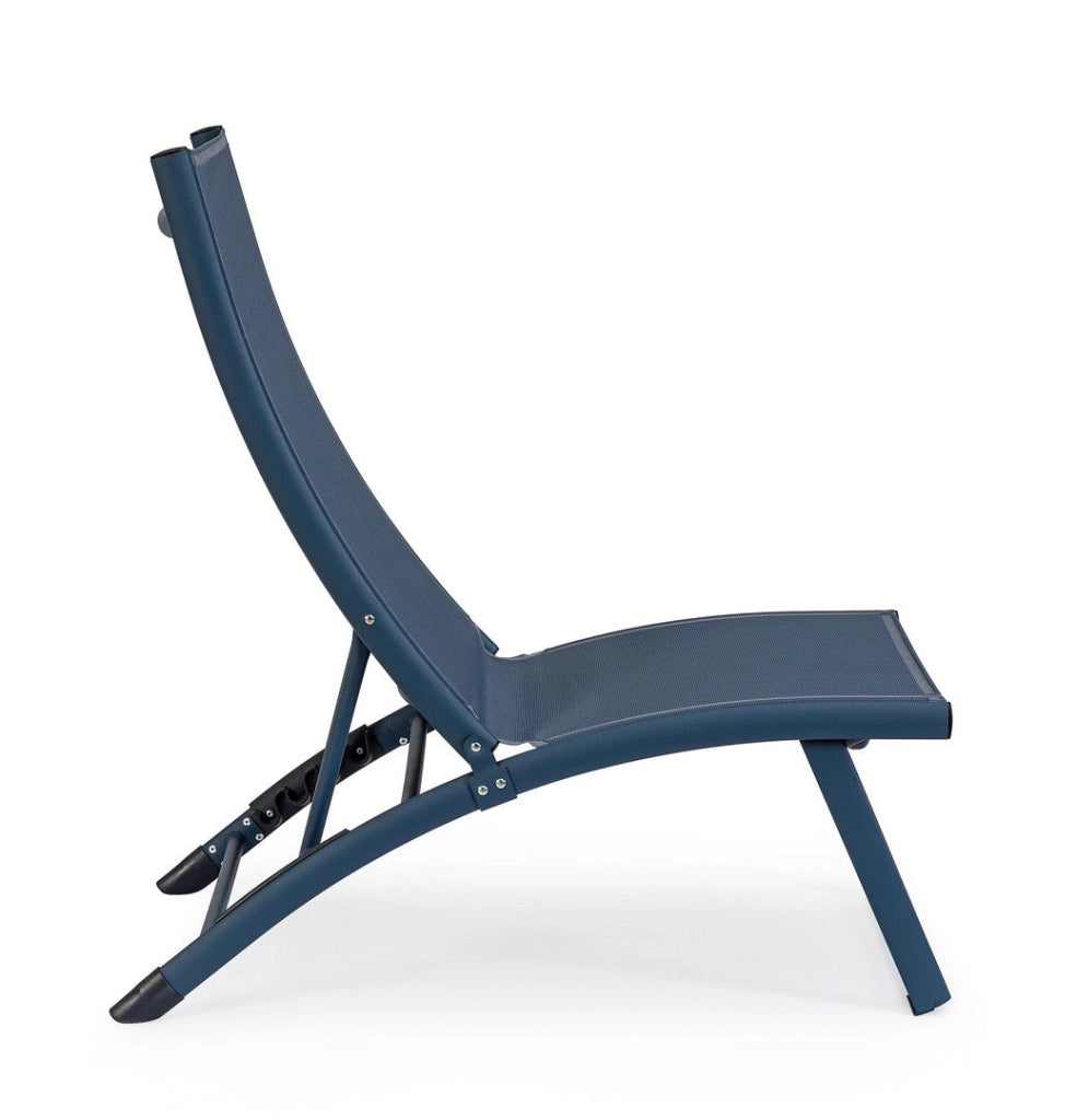 Set 2 Poltrone da Giardino 53x166,5x90 cm in Alluminio Taylor Navy