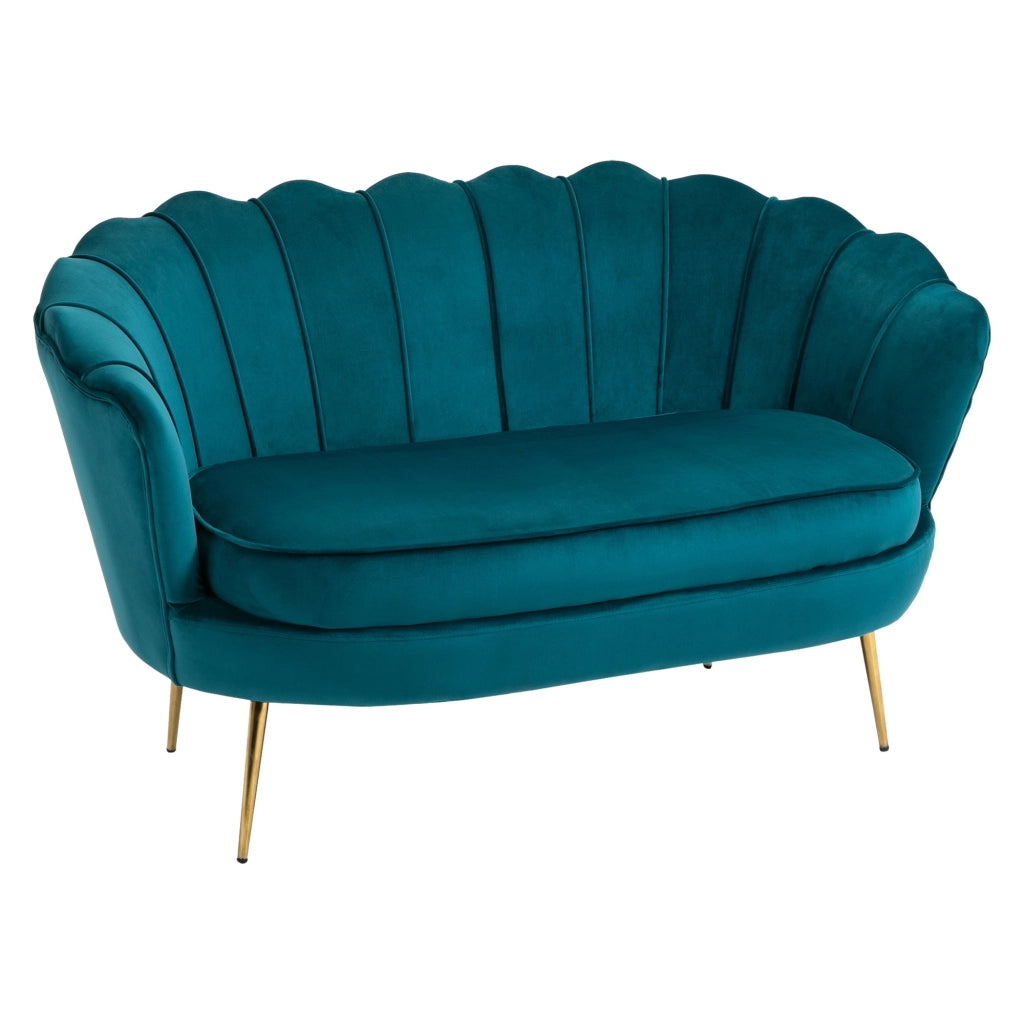 Divano 2 Posti 130x77x77 cm in Velluto Verde