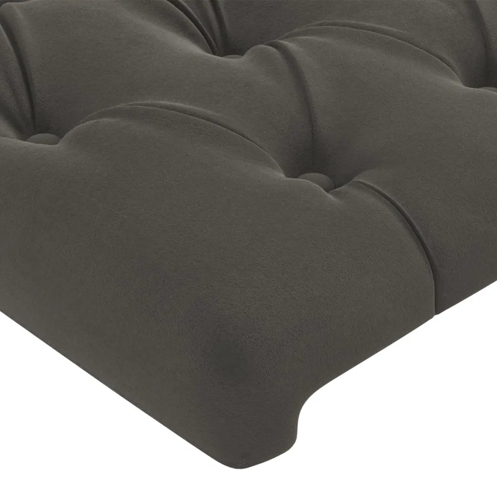 Testiera ad Orecchio-Testata con Orecchie Grigio Scuro 183x16x78/88 cm in Velluto 225313