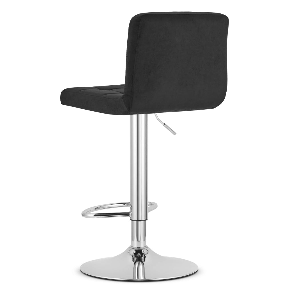 Sgabello girevole Valora HAXU in velluto nero con base cromata