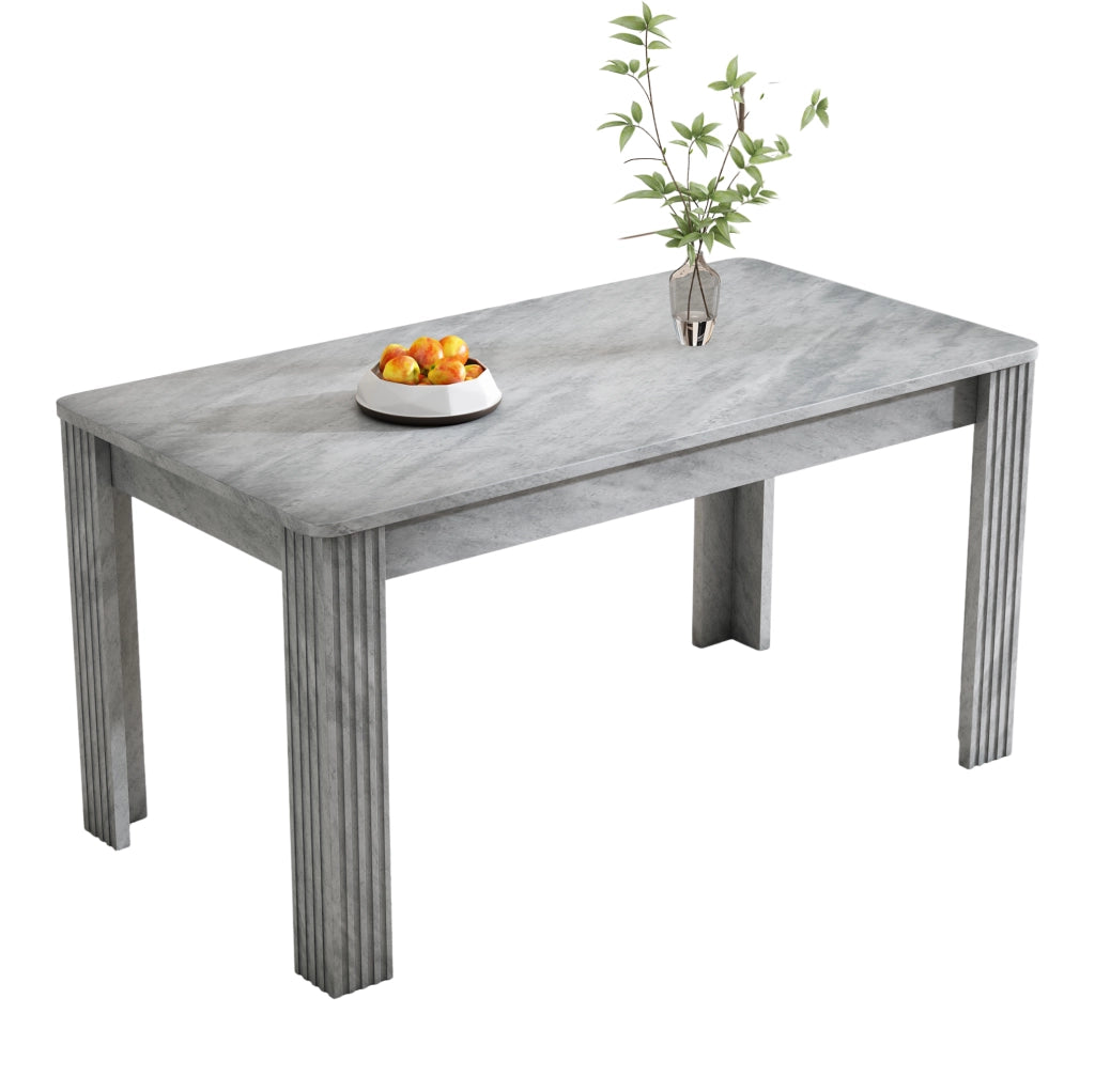 Tavolo da pranzo 116x65 cm in truciolare grigio, 4 gambe stabili