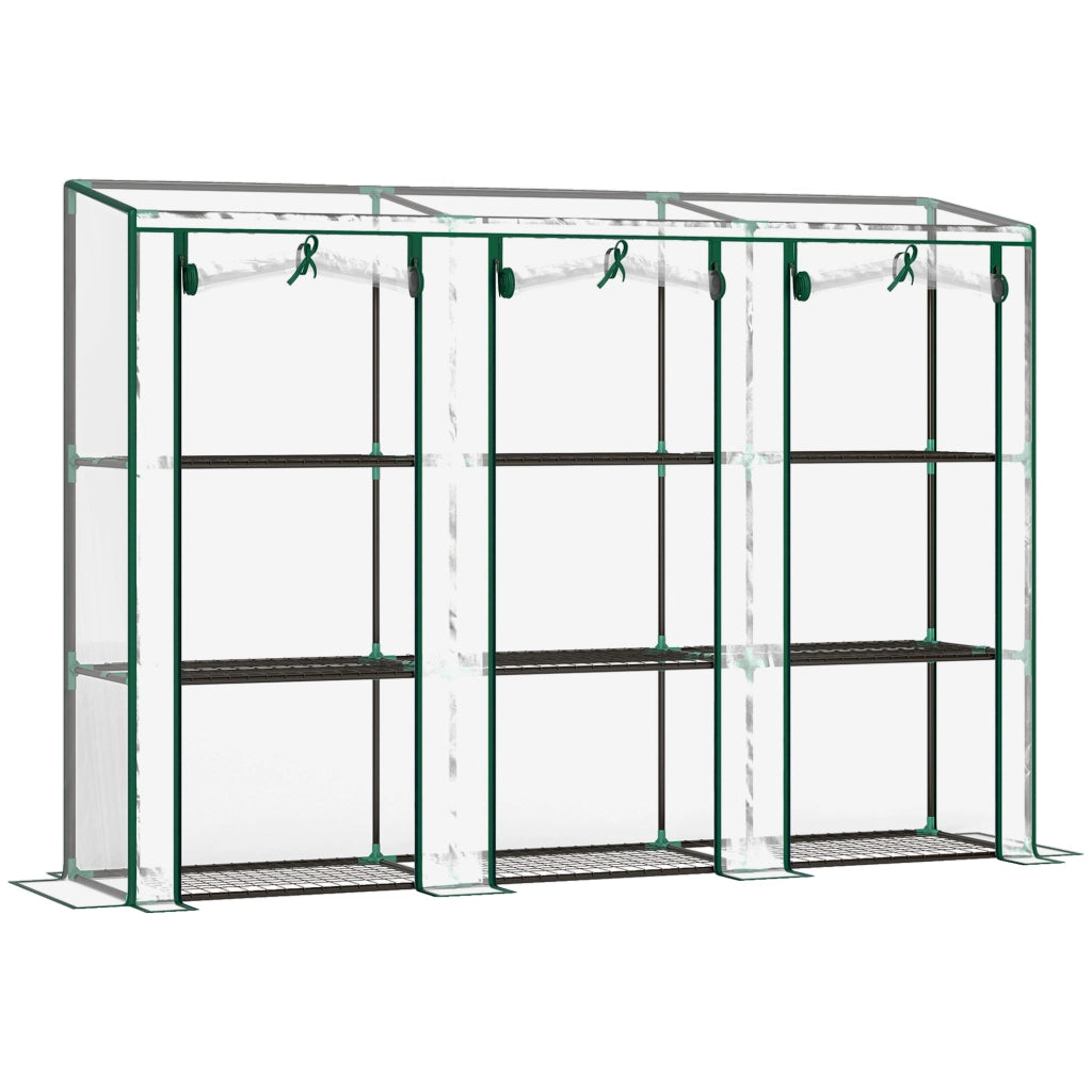 Serra da balcone 3 porte ¨C Minimal ¨C 215x46x151 cm trasparente con ripiani