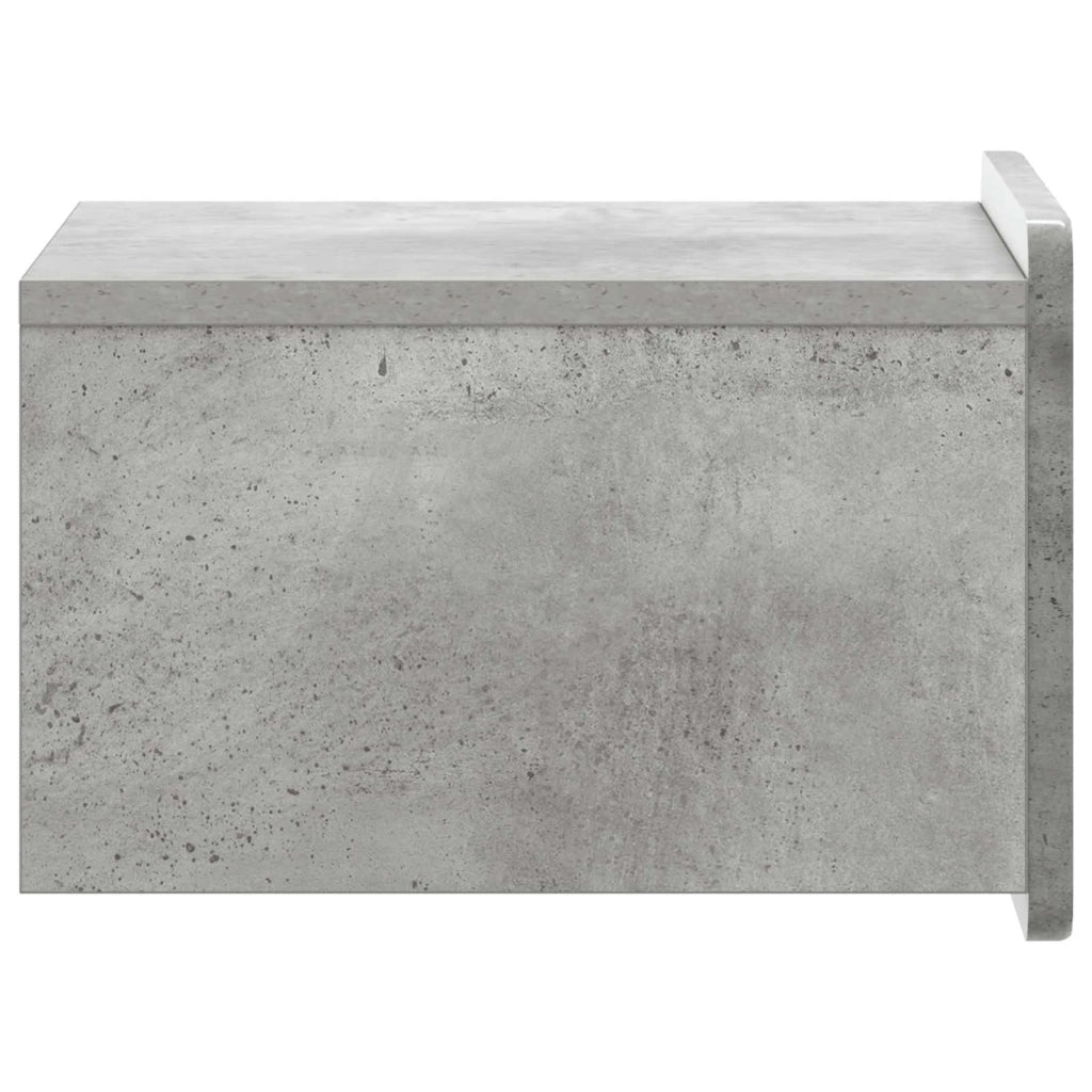 Set di 2 Comodini | Armadio da Notte | Mobiletto da notte a muro con cassetto Grigio Cemento