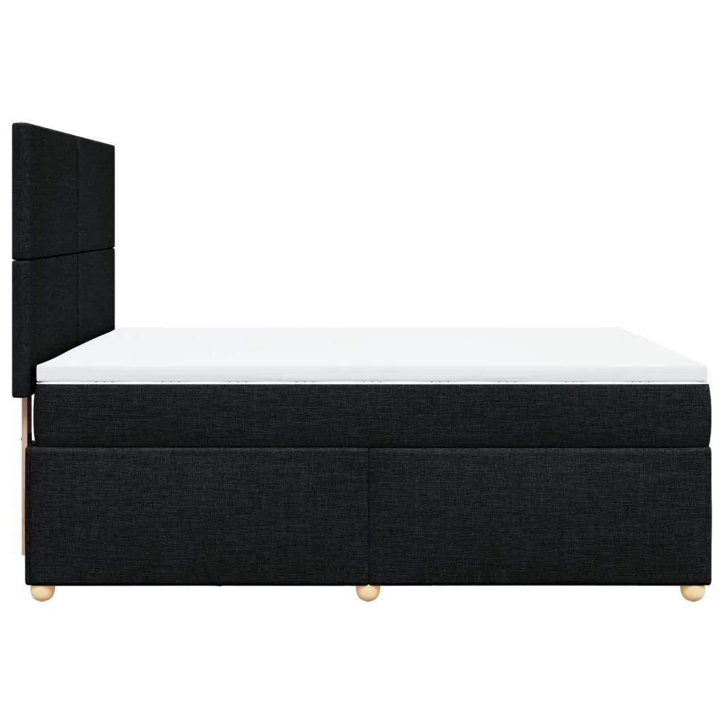 Giroletto a Molle con Materasso Nero 160x200 cm in Tessuto