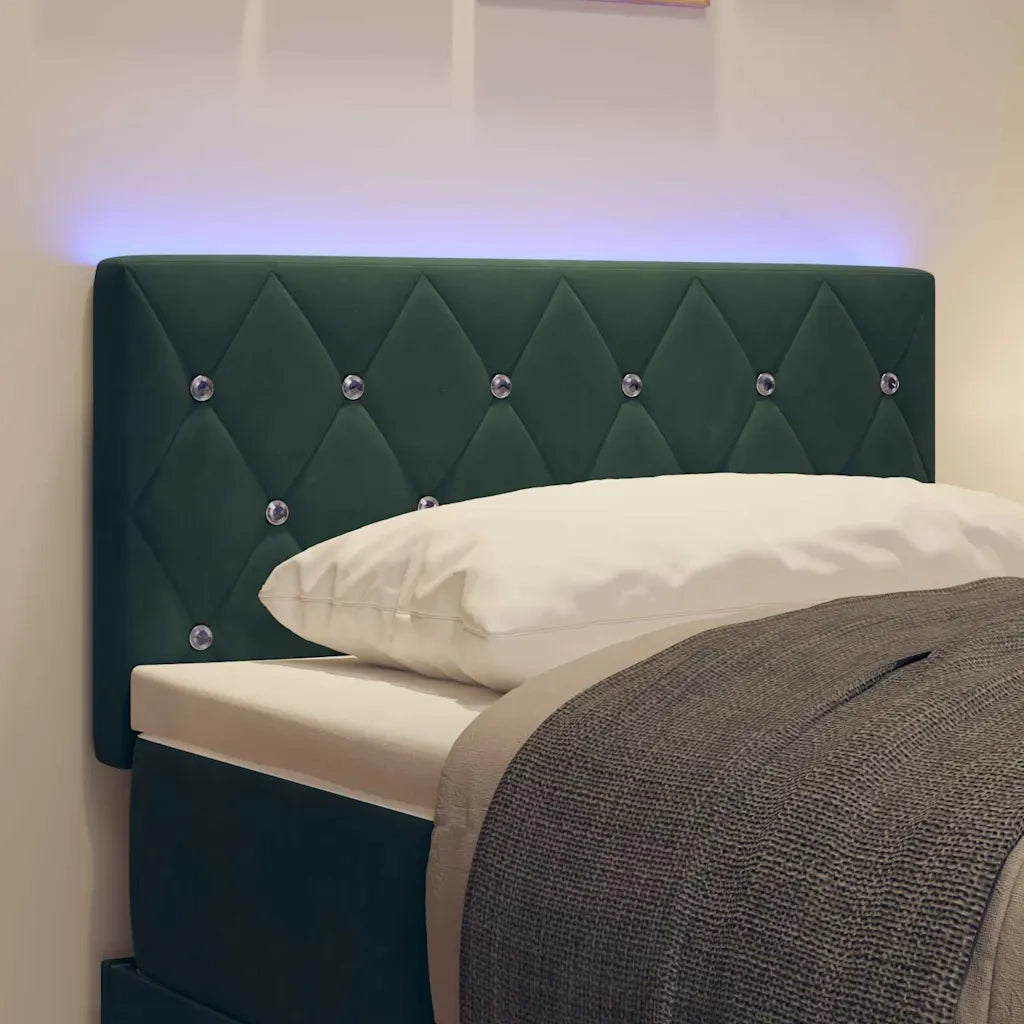 Testiera | Testata LED con strisce LED Verde Scuro 80 cm Velluto