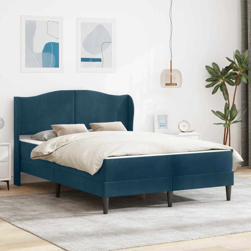 Struttura del letto con testiera Blu 160 x 200 cm Velluto 3415219