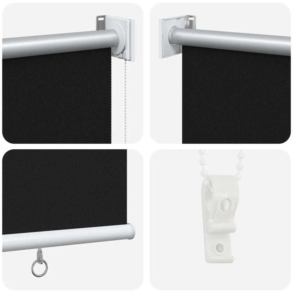 Voletta a rullo | Tenda a rullo con protezione UV Nero 80 x 140 cm Poliestere