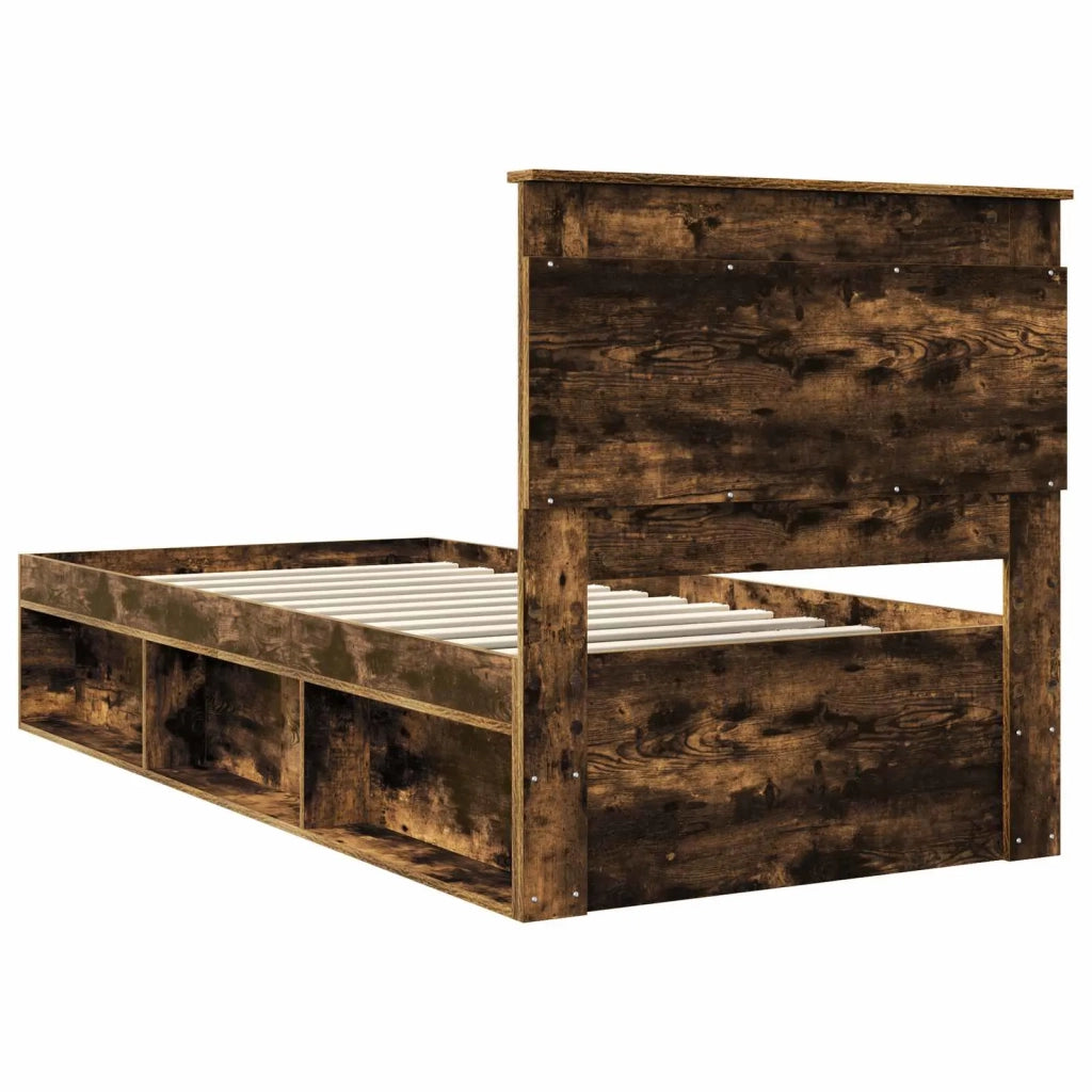 Struttura del letto Rovere fumé 100 x 200 cm Pino massello 3410124