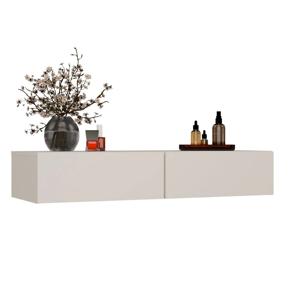 Toeletta da trucco sospeso mika 110 cm 2 cassetti per camera da letto cashmere beige