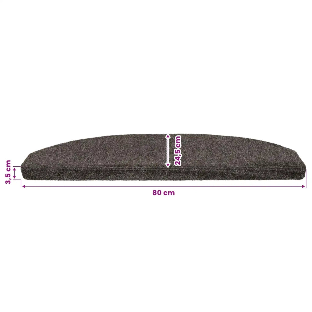 Tappetini per scale autoadesivi Semicircolare 15 pz | Gradini per Scale Antracite