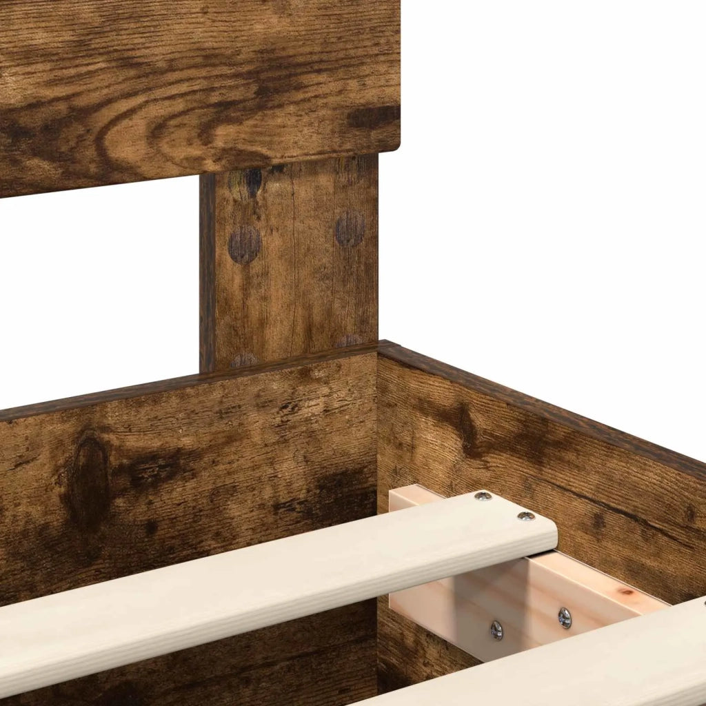Letto matrimoniale | Letto per adulti | Struttura del letto Rovere fum¨¦ 120 x 123 cm Legno multistrato
