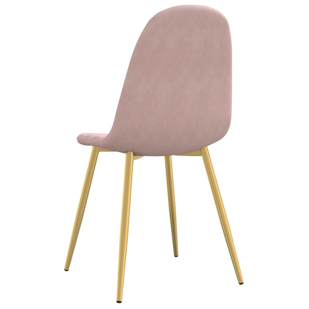 Sedie da Pranzo 4 pz | Sedie da cucina Rosa in Velluto