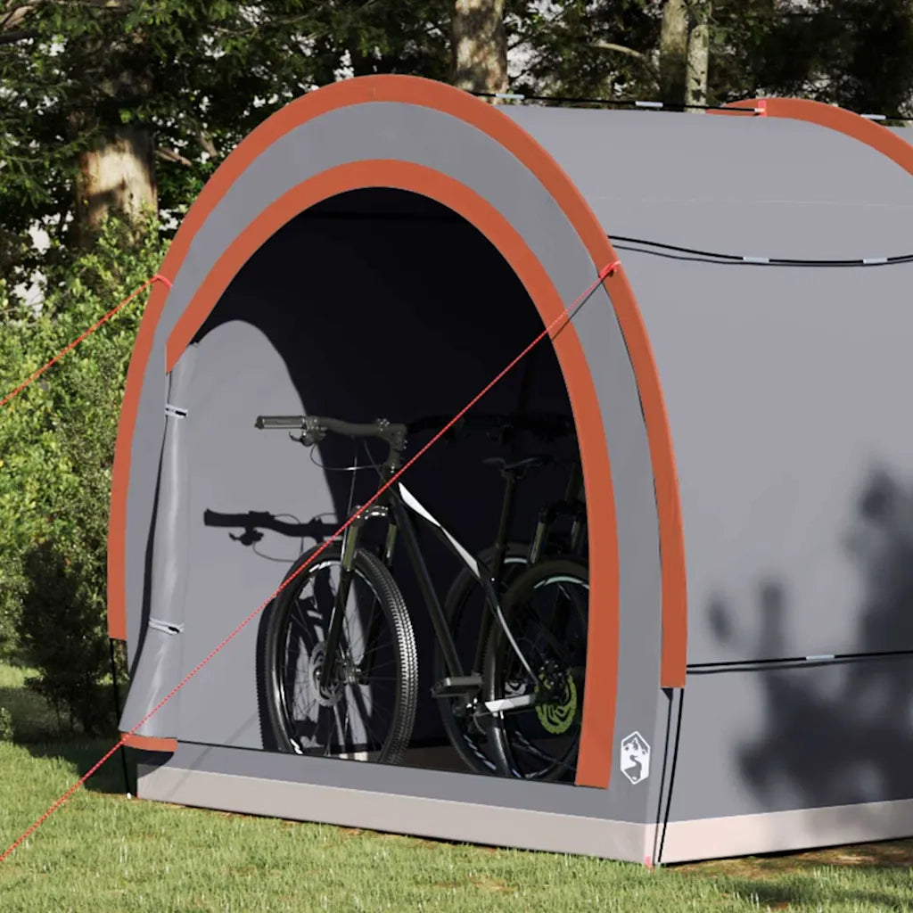 Tenda porta biciclette Grigio e arancione 256 x 222 x 182 cm