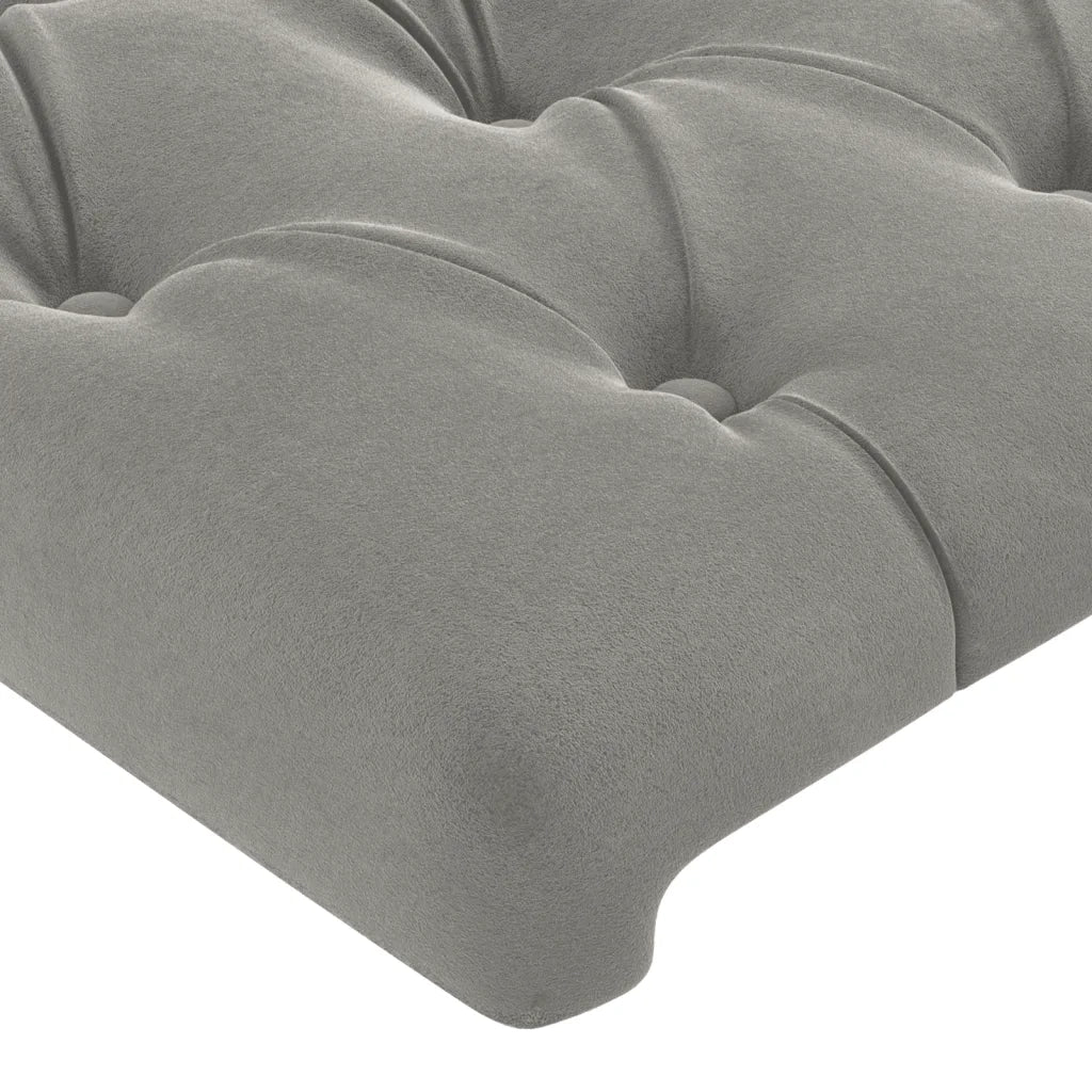 Testiera | Testata ad Orecchio Grigio Chiaro 203x16x118/128 cm in Velluto