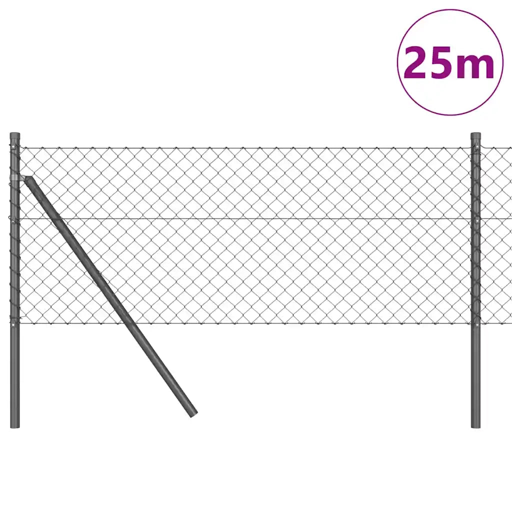 Palo della recinzione | Pannello per recinzione Grigio 25 x 0,4 m (rete 40 x 40 mm)