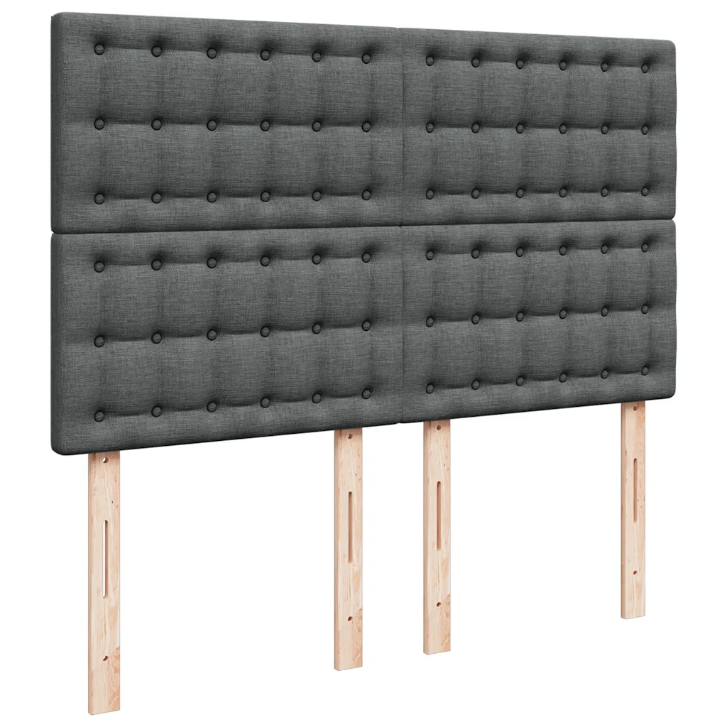 Giroletto a Molle con Materasso Grigio Scuro 140x200cm Tessuto 3294394