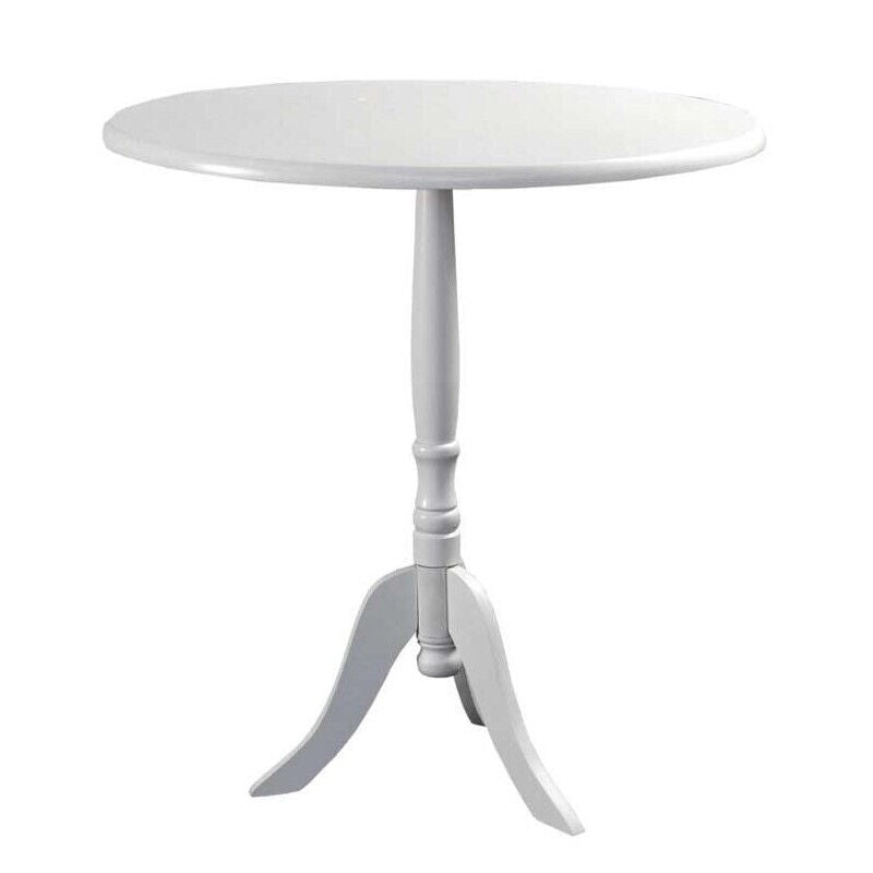 TAVOLINO TONDO BIANCO IN LEGNO 40 X H 63 CM CON BASE A TREPPIEDI