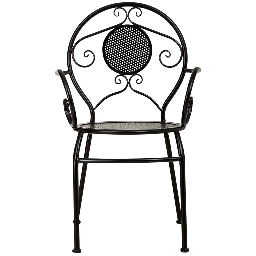 Poltrona in ferro battuto nero 58x42x88h cm