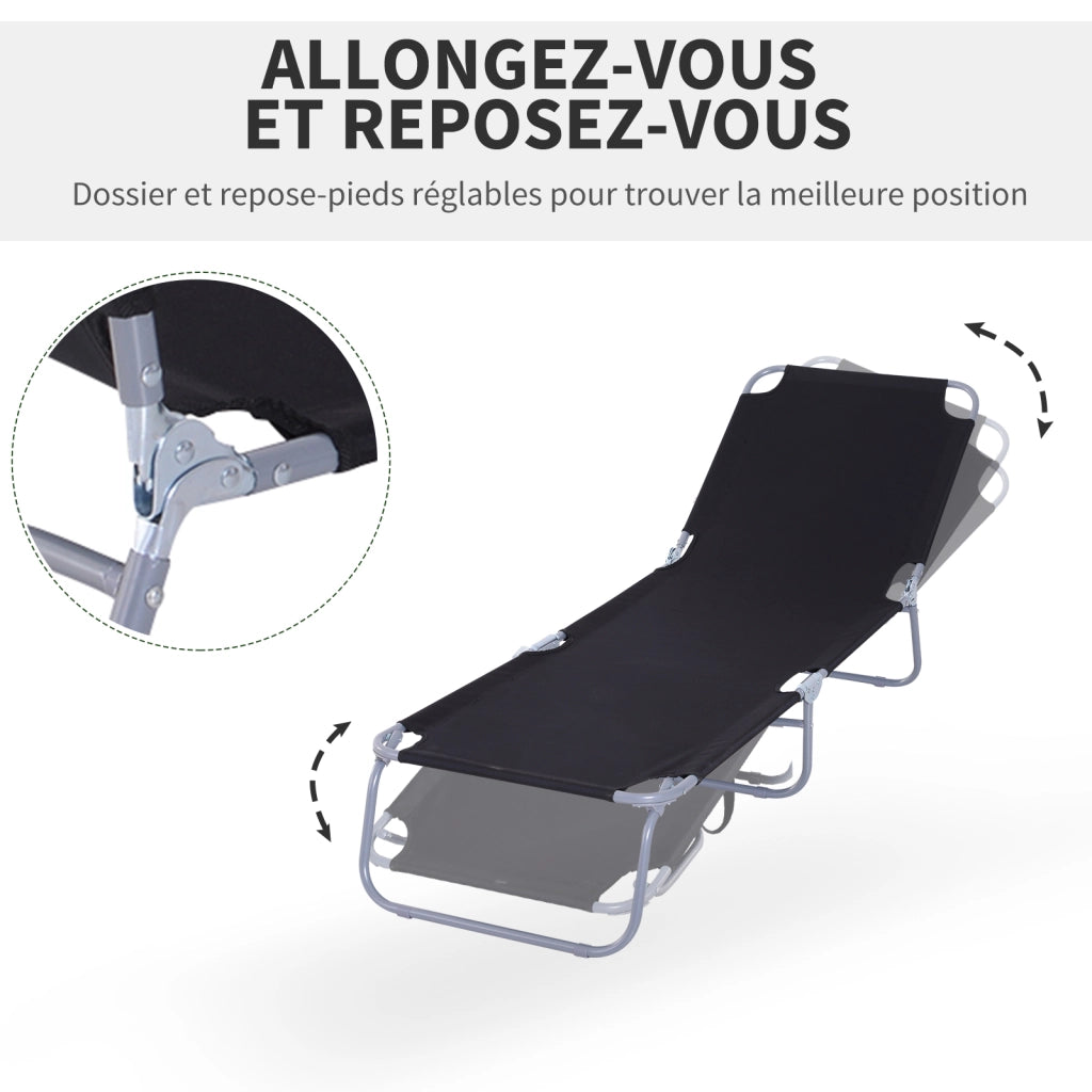 Sdraio da esterno regolabile ¨C Minimal ¨C Polyester nero metallo