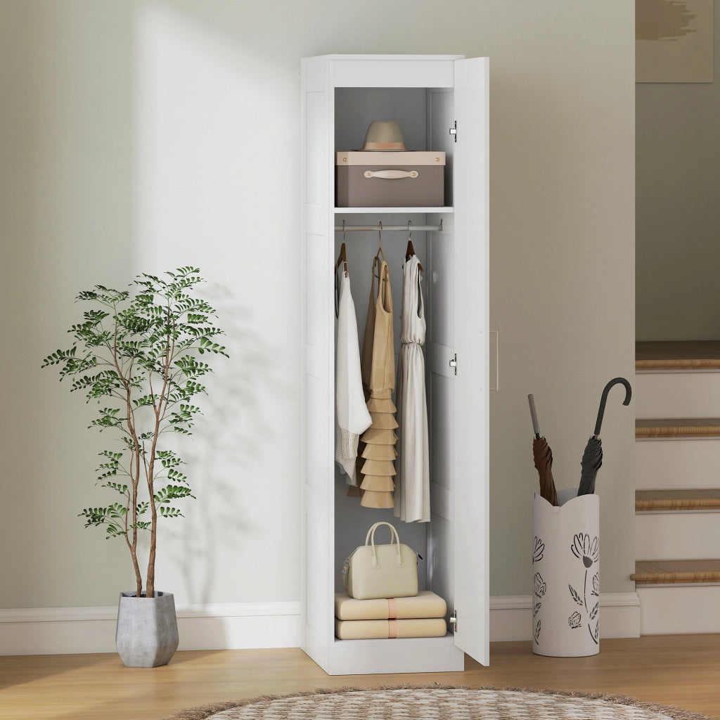Armadio a battenti con appendiabiti e ripiani ¨C Minimal ¨C 40x52x180 bianco