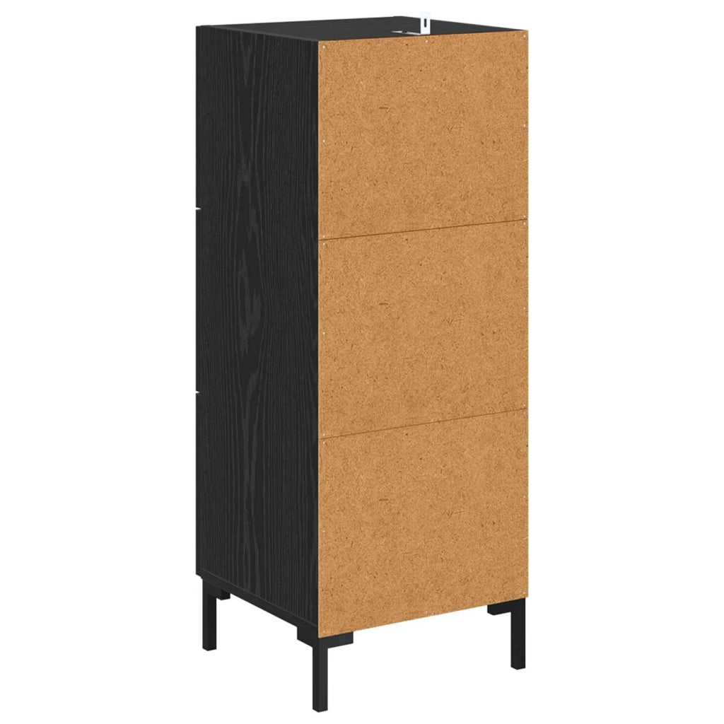 Credenza | Madia | Buffet da pranzo | Armadio da pranzo Rovere Nero 34,5 x 34 x 90 cm Legno multistrato