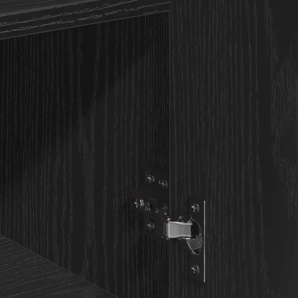 Credenza | Madia | Buffet da pranzo | Armadio da pranzo Rovere Nero 60 x 31 x 70 cm Legno multistrato