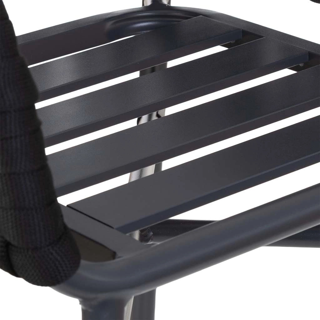 Sedia in alluminio con corda nero 58x61x77